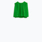 green chiffon Top With Ruche Design