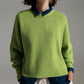 Q2 green chunky knitted relaxed Jumper