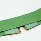 Green Elastic Belt With Squared Marbled Buckles And Gold Details