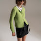 Q2 green super soft fluffy knit cardigan