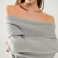 Grey boat neck sweater with sequins