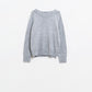 Q2 Grey crew neck sweater with seam detail on sleeve