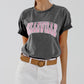 Q2 Grey Crew Neck T-shirt With Belleville text