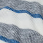 Grey jersey with ecru and blue stripes