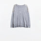 Q2 grey Long Sleeves Sweater With Sequins on The Shoulders