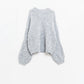 Q2 Grey Oversized Knit Sweater with balloon Sleeves