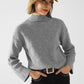 Q2 grey ribbed turtleneck sweater