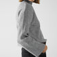 grey ribbed turtleneck sweater