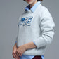Grey Round Neck Sweater With Embroidered Nice