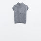 Q2 Grey sleeveless turtleneck sweater with zipper closure