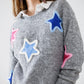 grey sweater With Embroidered Stars