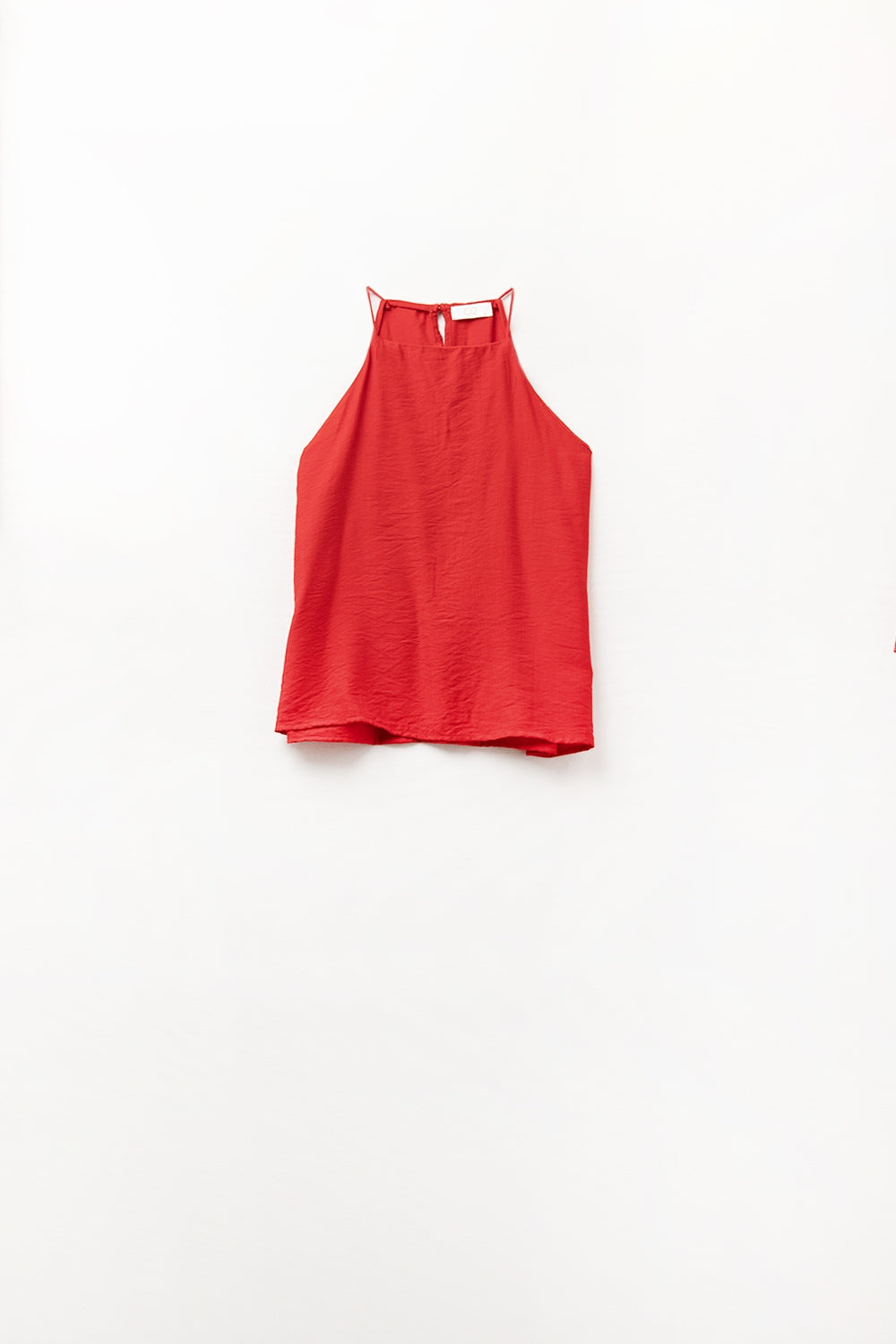 Halter Neck Basic Summer Tank in Cherry Red