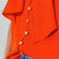 Halter Neck Top with Button Details in Orange