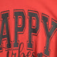 Happy Vibes Graphic Relaxed T-Shirt in red color