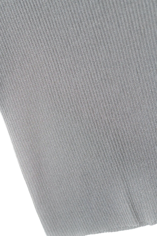 High Neck Cap Sleeves ribbed sweater in black