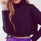 Q2 High neck cropped jumper in black