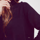 High neck cropped jumper in black