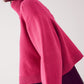 Q2 High neck cropped jumper in fuchsia