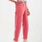 High rise mom jeans with pleat front in pink