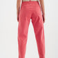 High rise mom jeans with pleat front in pink