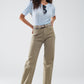 High rise slouchy mom jeans in beige