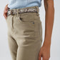 High rise slouchy mom jeans in beige