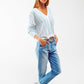 High waist button detail mom jeans