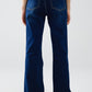 High waist Dark Blue Flare Jeans