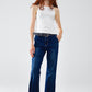 High waist Dark Blue Flare Jeans