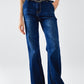 High waist Dark Blue Flare Jeans