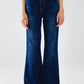 Q2 High waist Dark Blue Flare Jeans