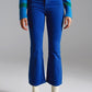 Q2 High waist flair jeans in blue