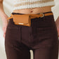 high waisted front pockets flare jeans in dark brown