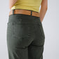 high waisted front pockets flare jeans in dark khaki