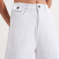 High  waisted loose tapered leg jeans in white