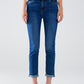 Q2 High waisted Skinny Jeans in Dark Wash With Five Pockets