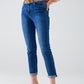 High waisted Skinny Jeans in Dark Wash With Five Pockets