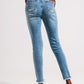 Jeans with frayed hem in light blue