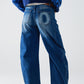 jeans with two side seams and balloon effect