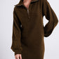 Jumper mini dress in dark green