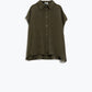 Khaki Button Up Blouse With Polo Collar