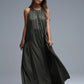 Q2 Khaki Halter Neck Maxi Dress With Seam Detailing