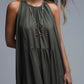 Khaki Halter Neck Maxi Dress With Seam Detailing