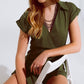 Q2 Khaki playsuit With Tie Closing At The Side