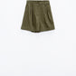 Khaki Shorts With Pockets And Elastic Waist