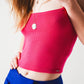 Knitted clean ribbed tank top in fucshia