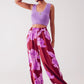 Crop top de punto en violeta