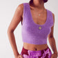 Crop top de punto en violeta