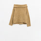 Q2 knitted fluffy boat neck sweater in beige