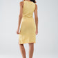 Knitted Midi Dress With Braided Detail in Yellow